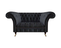 Chesterfield Wohnzimmer Schwarzes Sofa Moderner Zweisitzer Polster MöBel