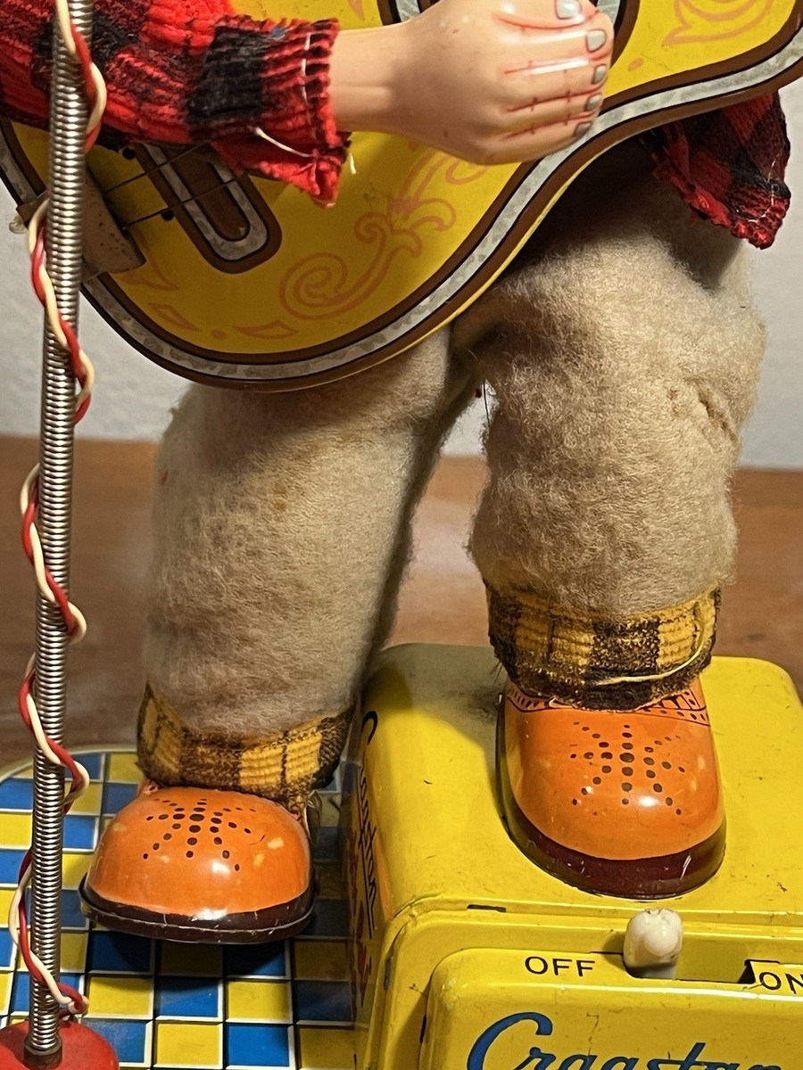 1950's Battery Operated Rock 'n' Roll Monkey ALPS Japan Tin Toy