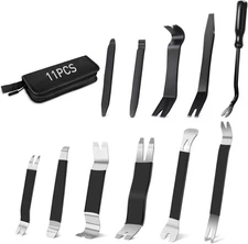 GOOACC 11PCS Trim Removal Tool Kit, Metal & Nylon Pry Tools Set 11Pcs, Black 