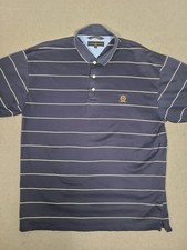 Tommy Hilfiger Men's Vintage 90's Crest Polo Shirt Large Navy Striped