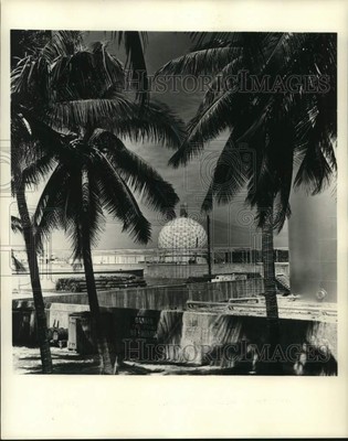 1961 Press Photo Nike Zeus Anti-Missile Missile System Radome, Kwajalein Island