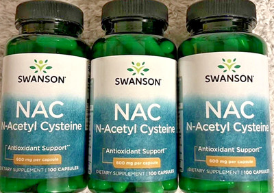 3 Pack NAC N-Acetyl Cysteine 300 Capsules (3x100) 600mg Liver Health Antioxidant