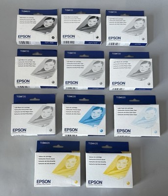 Expired In Sealed Boxes   Lot of 11 Epson Ink Cartridges For Stylus Pro 2200