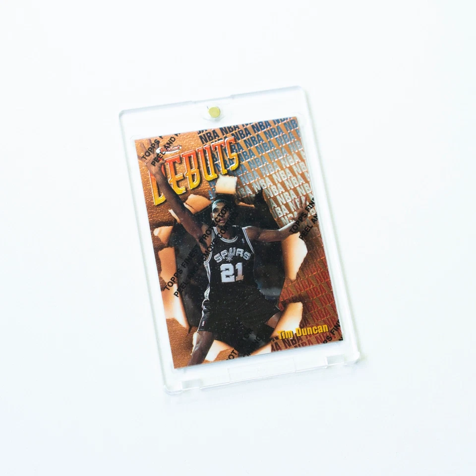 Tim Duncan 1997-98 Topps Finest RC #101 W/Coating Rookie San Antonio Spurs - Bild 1 von 1