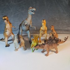 Lot Of 7 Random Dinosaur Toys including 9" Imperial Deinonychus Vintage