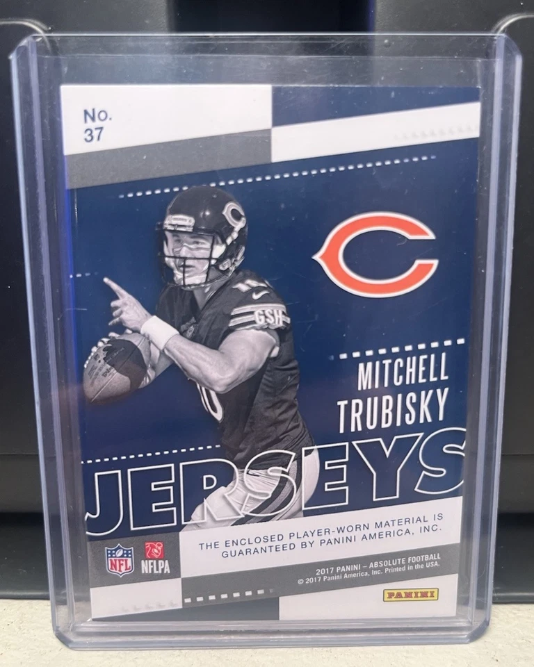 2017 Panini Absolute Rookie Jerseys /99 Mitchell Trubisky RC #37 Chicago Bears - Image 3 of 3