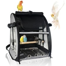 Bird Carrier Bag, Bird Travel Cage with Standing Perch and Indestructible Sta...
