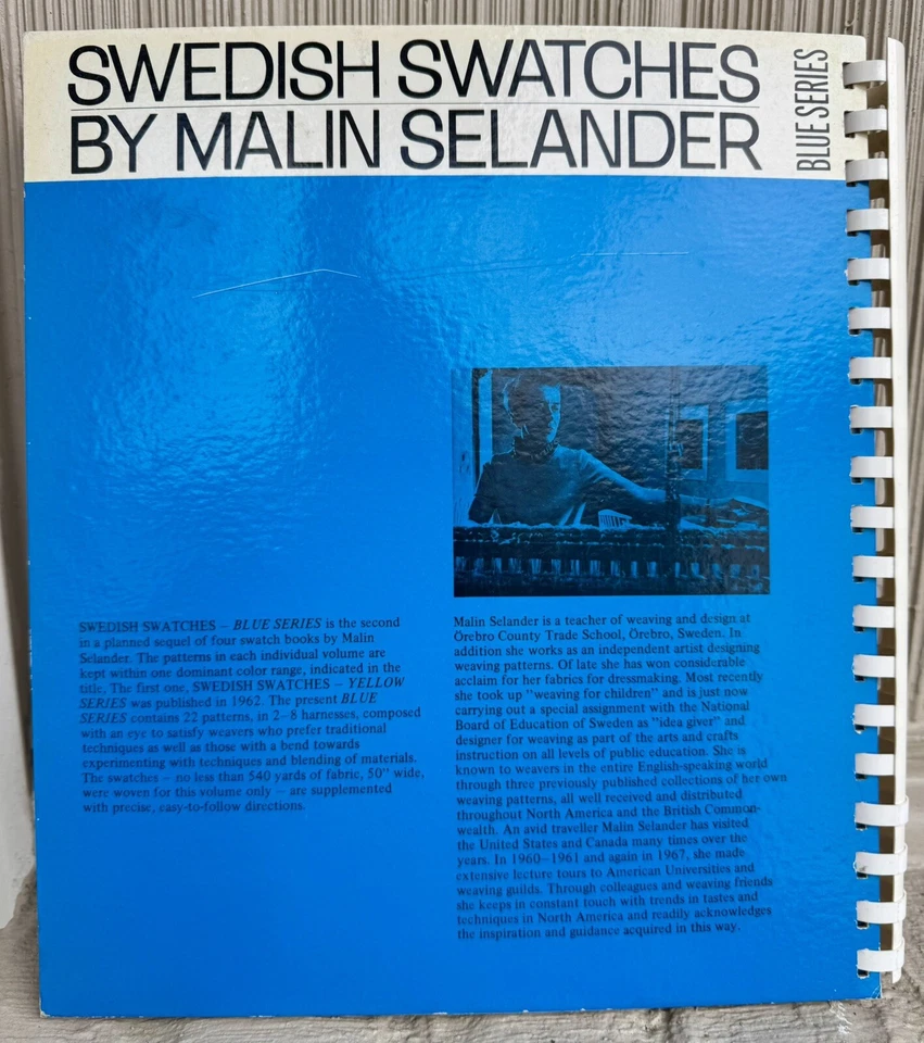 Swedish Swatches Blue Series Hardcover Malin Selander 1969 First Edition Signed - Image 2 of 4
