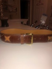 Vintage Couture Ermanno Daelli Leather Belt with Brass Buckle