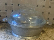 Vintage GUARDIAN SERVICE 7 inch Aluminum Casserole Dish pan with glass Lid, 1 qt