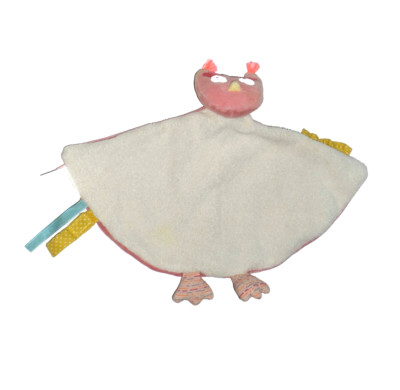 WIE NEU * Moulin Roty Eule Uhu beige rosa Schmusetuch Schnuffeltuch Kuscheltuch