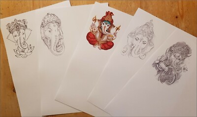 Ganesha liniertes Briefschreibpapier x 20 Seiten / Premium 100 g/m² Papier