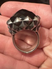 Stephen Webster Black Onyx Sterling Silver Stud Ring Size 6.75