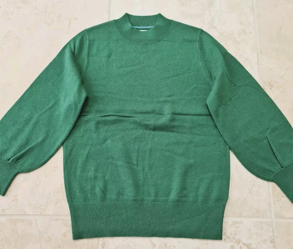 BODEN BLOUSON SLEEVE Mockneck SWEATER Cashmere MIX UK 8 BRAND NEW