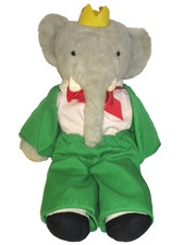 Vintage BABAR Elephant Plush Toy 20"