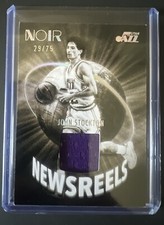 2021-22 NOIR NEWSREELS JOHN STOCKTON JERSEY 29/75 UTAH JAZZ