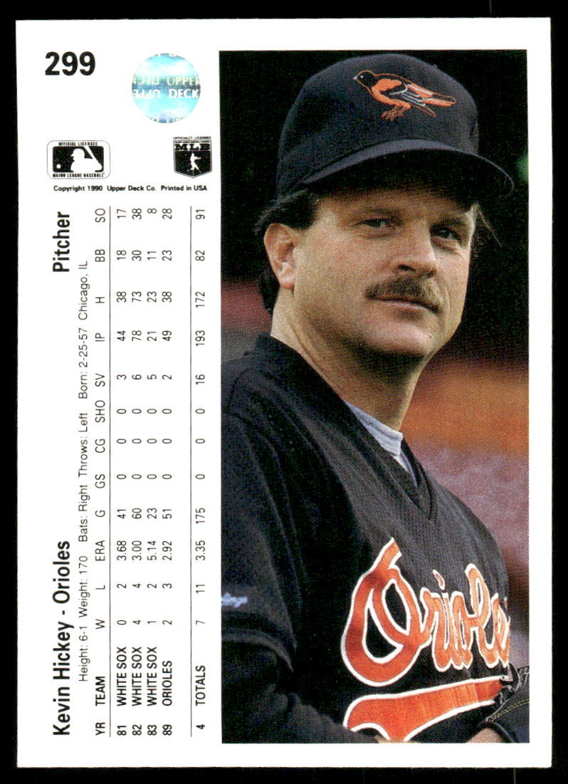 Kevin Hickey 1990 Upper Deck #299 | eBay