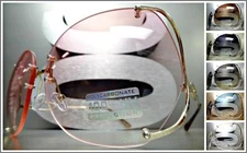 OVERSIZED CLASSIC VINTAGE RETRO Style SUN GLASSES Unique Rimless Fashion Frame
