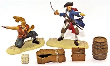 Forces of Valor Pirate Captain Set - 2 figures, 4 access, 54mm painted plastic