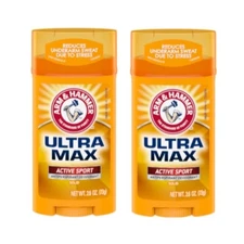 2 Pack Arm & Hammer Ultramax Deodorant Invisible Solid Active Sport 2.60 Oz Each