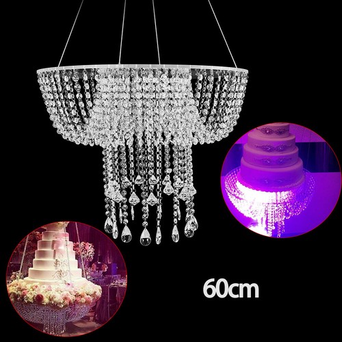 Crystal Wedding Party Cake Chandelier Swing Cake Stand 60cm Holder Hanging Rack - 第 2/10 張圖片