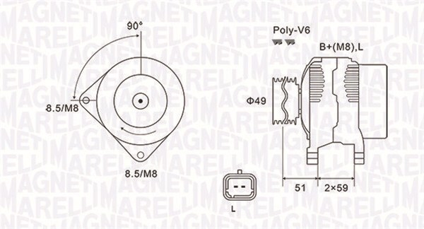 MAGNETI MARELLI 063731881010 Alternator for DACIA,NISSAN,RENAULT