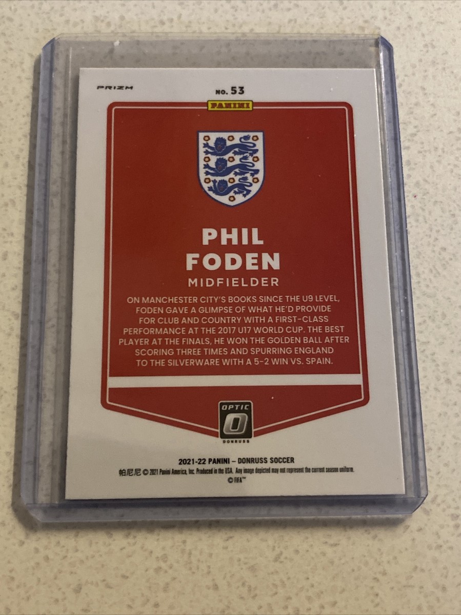 Phil Foden 2021-22 Donruss Optic Soccer Holo Silver Prizm England
