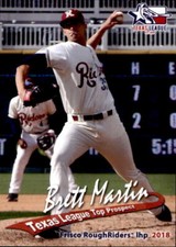 2018 Texas League Top Prospects #12 Brett Martin Morristown Tennessee TN Card