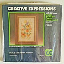 Butterfly Bouquet Counted Cross Stitch Kit OPEN Butterfly Flowers 7832 11 x 18