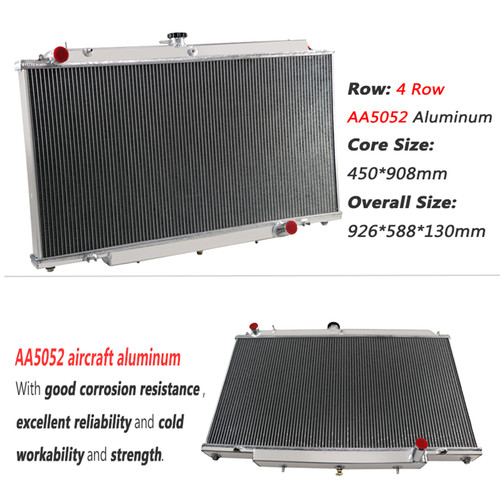 4ROWS Alum Radiator For Nissan GU PATROL Y61 PETROL 4.5L TB45 MT 1997 ...