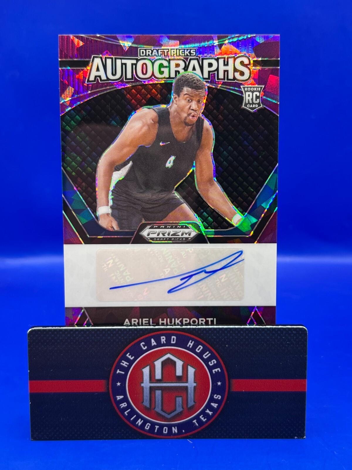 2024 Prizm Draft Ariel Hukporti Rookie RC Purple Ice Draft Pick Auto /99 Kni TT1