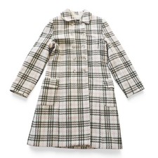 Burberry Vintage Nova Check Floral Liner Trach Coat Cream / Pink Youth 12 RARE