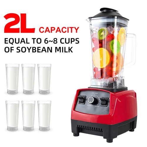 Smoothie Blender 2L Commercial Countertop Blenders Shakes Mixer Juicer Kit Home - Picture 4 of 12
