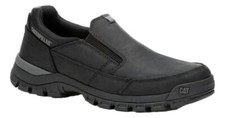 Caterpillar Threshold Mens Black Slip On Casual Leather Trainer Shoes