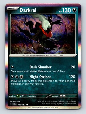 ギラティナ ホロカード HP130 Basic Darkrai HP 130 Dark Slumber Attack Night Cyclone Rarity