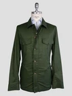 NEW CESARE ATTOLINI GREEN COTTON COAT US 48 - EU 58 CA257