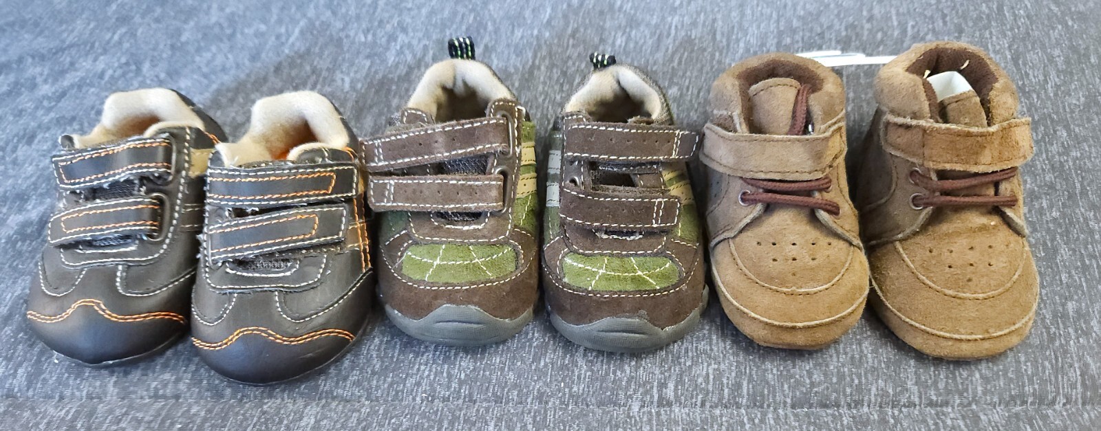 Lotto (3) Scarpe casual eleganti bambino ragazzo tg 2 INFANT ecopelle scamosciata varie MARRONE casual