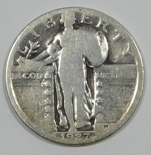 OFERTA 1927-S Cuarto Libertad Permanente BUENO 25 centavos de plata - Imagen 3 de 4