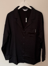 Lounge - Classic Satin Pyjama Shirt - New with tags - Black - Medium