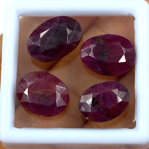 Lote de 4 piedras preciosas sueltas corte ovalado 14 mm-16 mm rubí natural sin tratar minas de Kenia - Imagen 4 de 13