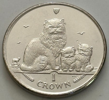 2005 Isle of Man Himalayan Cat 1 Crown Coin CuNi Brilliant Uncirculated