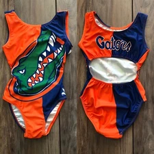 NWT Florida Gators Blue Orange College Soft Open Back Gymnastics Leotard
