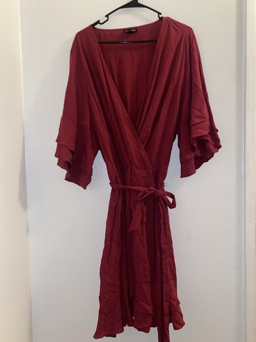 City Chic Women’s Size xxl 24 Red Wrap Gorgeous Party Dress - 第 2/4 張圖片
