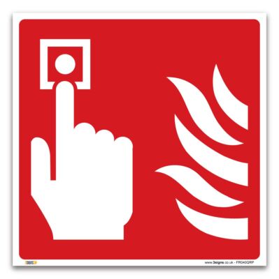Brandmelder Rufpunkt Symbol nur Schild - Hartplastik - Brandschutz Sicherheit