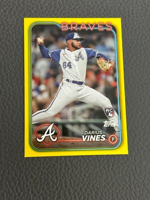 2024 Topps Series 2 YELLOW Darius Vines ROOKIE #493 - Atlanta Braves
