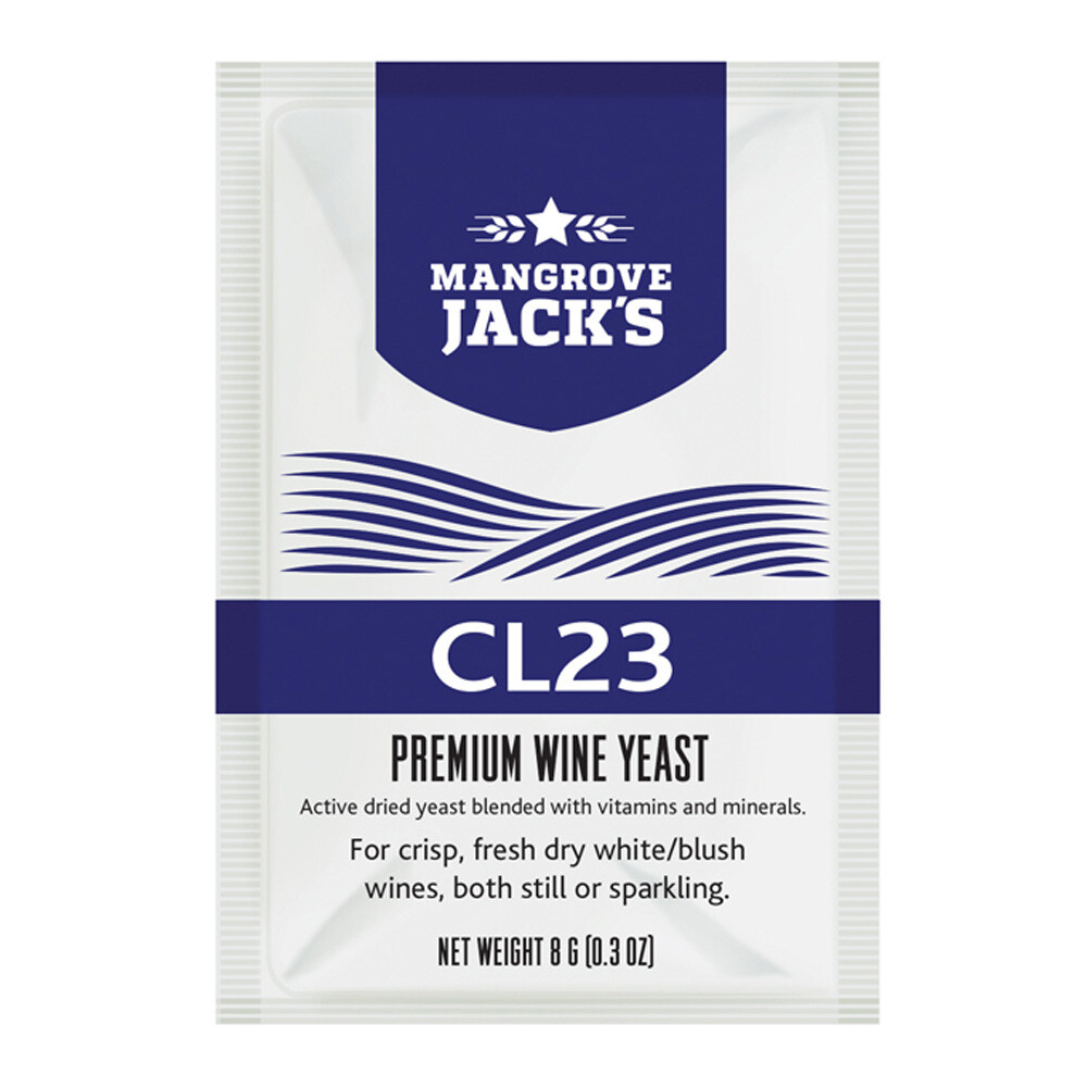 Mangrove Jacks Premium Wine CL23 Yeast 8g Sachet For Dry White Blush Sparkling