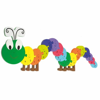 NICI ABC Puzzle Raupe Lernspielzeug Spielzeug Orange Tree Toys Holz Bunt 46009