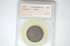 1841 Hard Times Token- May Tenth-  Nice BU Red and Brown
