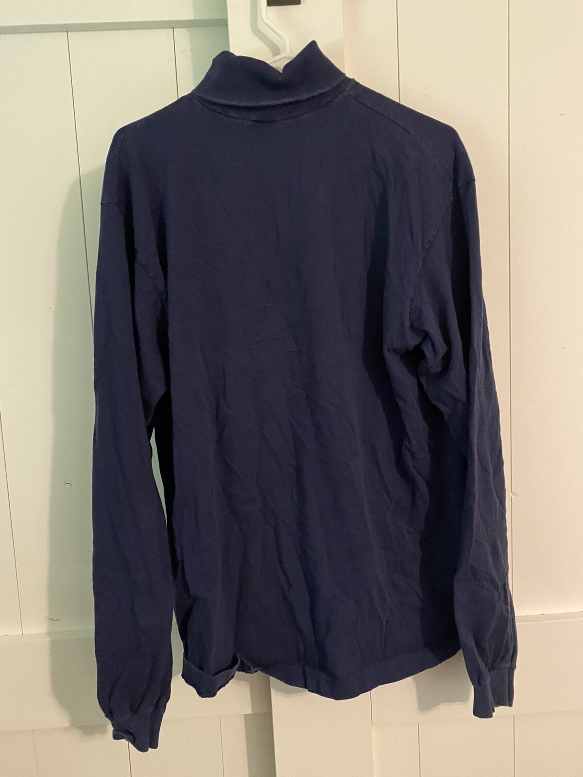 ALTRA Vintage Fruit of the Loom Turtleneck T Shirt Mens XL Blue Single Stitch USA Made