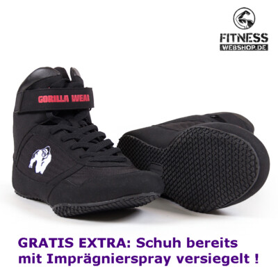 Gorilla Wear HIGH TOPS Fitness Bodybuilding Sport Schuhe Sneaker Schwarz / Black
